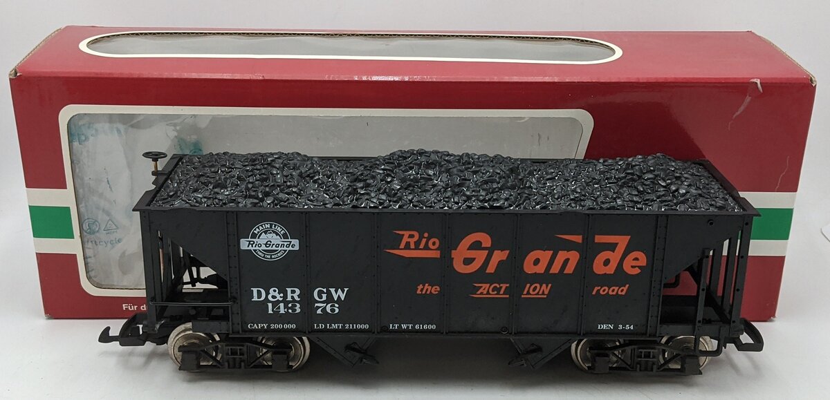 LGB 43760 Rio Grande 2 Bay Hopper- Metal Wheels VG/Box