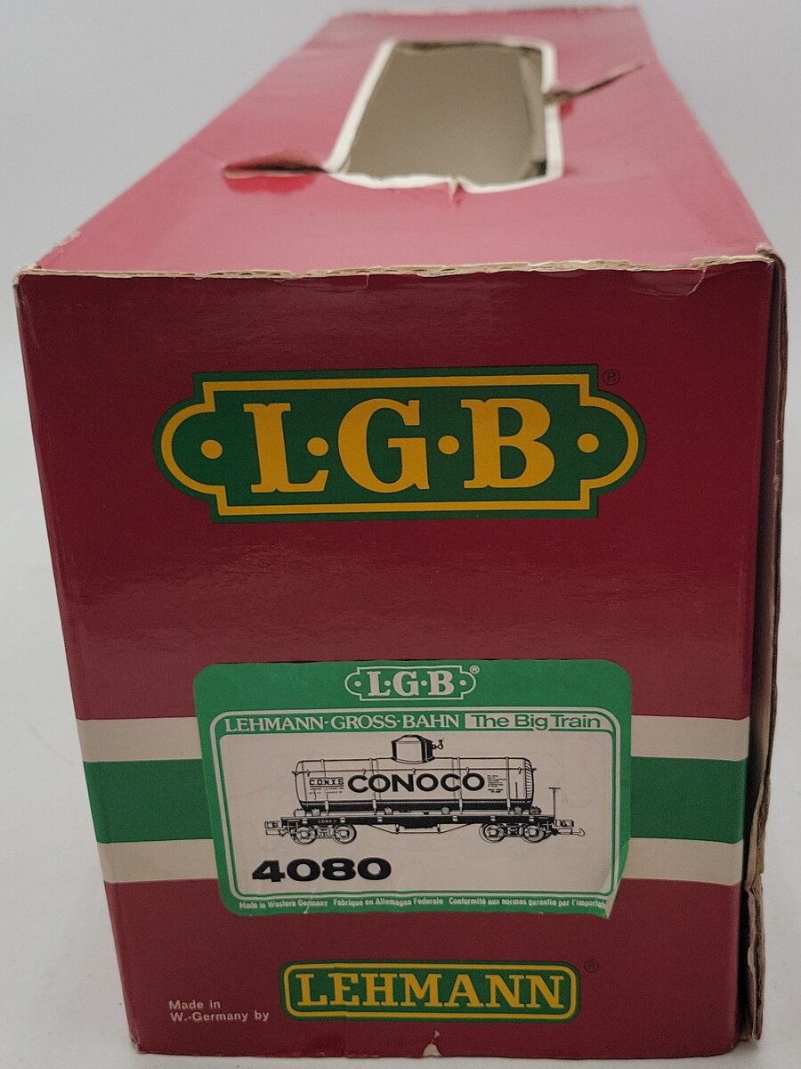 LGB 4080 G Scale Conoco Tank Car - Metal Wheels VG/Box