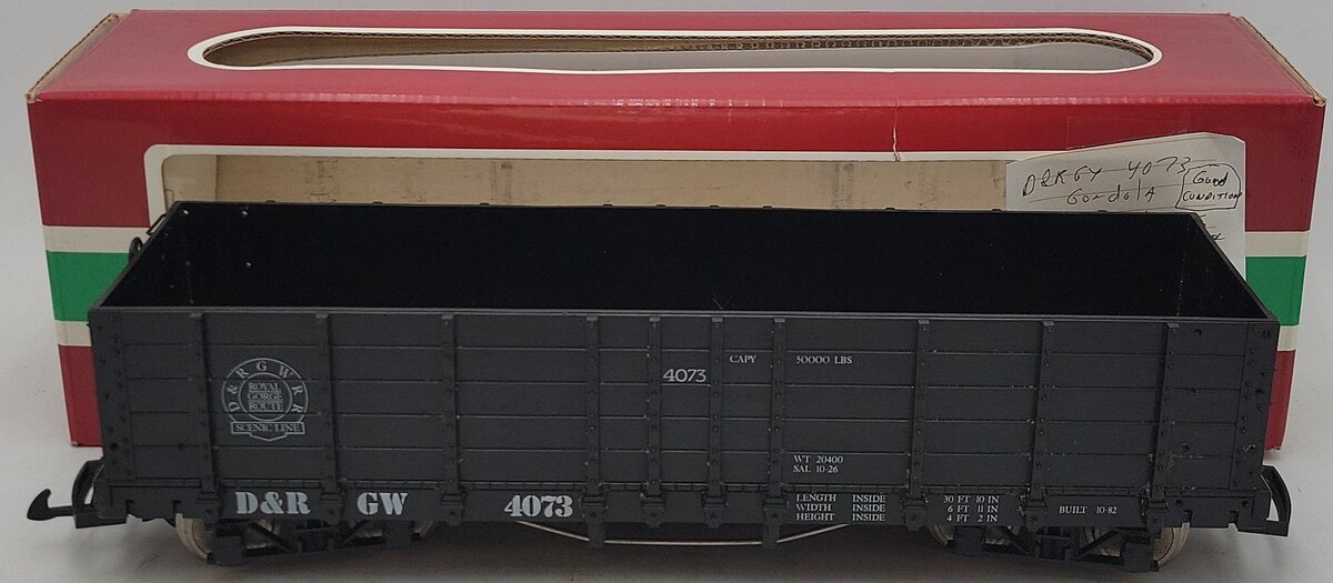 LGB 4073-C03 G D&RG High Side Gondola w/ Metal Wheels VG/Box