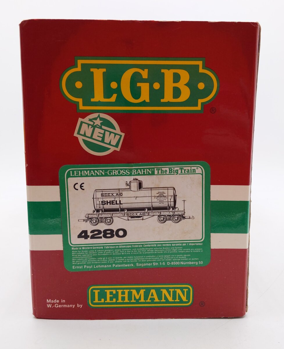 LGB 4280 G Scale Shell Tank Car #A-10 - Metal Wheels EX/Box