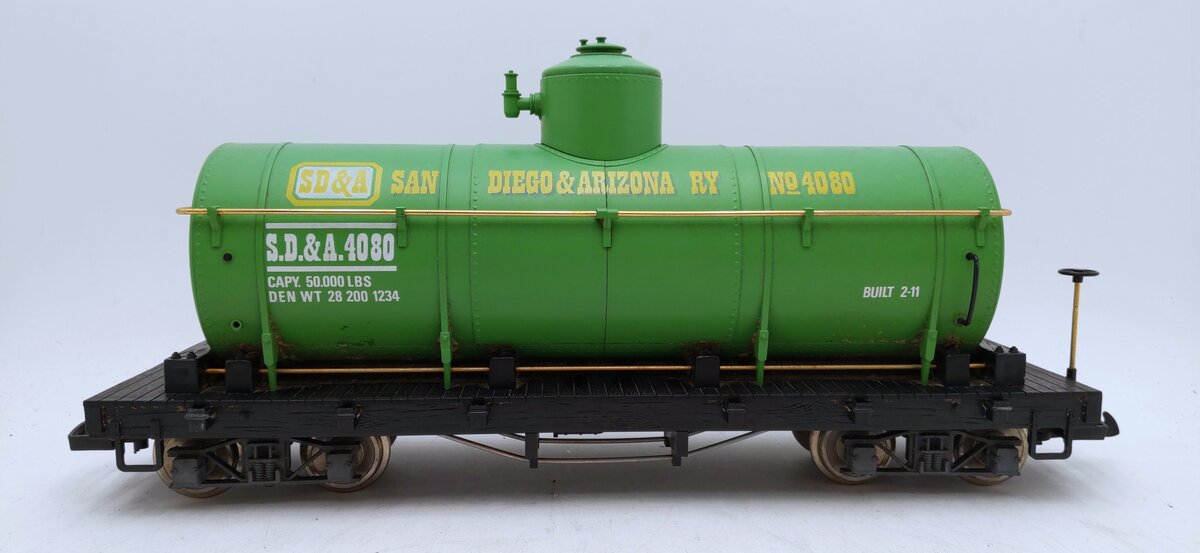 LGB 4080-Y05 G Scale San Diego & Arizona Tank Car (Metal Wheels) EX/Box