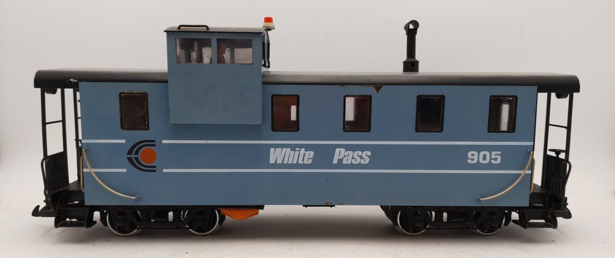LGB 4071 G Scale White Pass Illuminated Caboose #905 (Metal Wheels) EX/Box