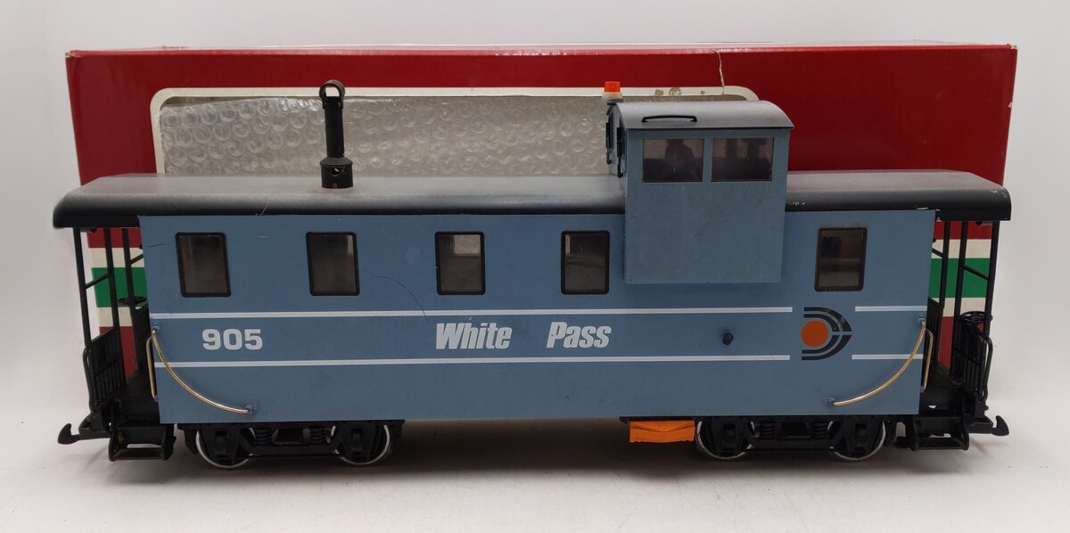 LGB 4071 G Scale White Pass Illuminated Caboose #905 (Metal Wheels) EX/Box