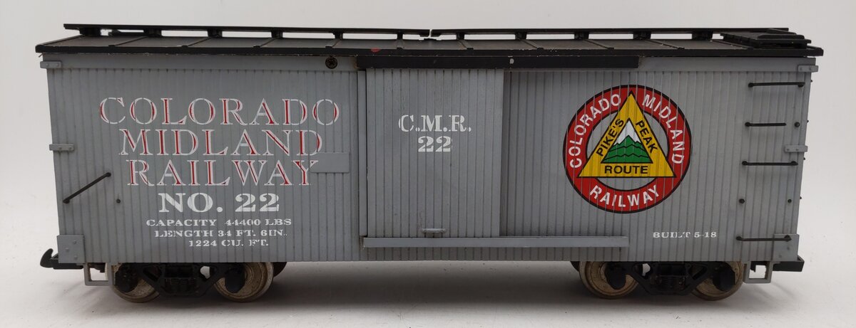 USA Trains 1925 G Scale Colorado Midland Wood Boxcar #22 - Metal Wheels EX/Box