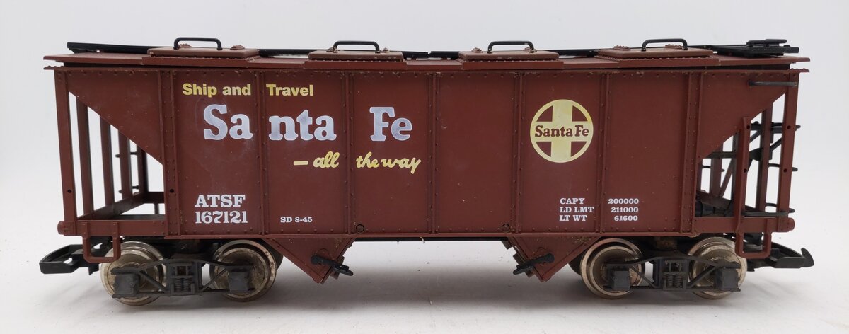LGB 41760 Santa Fe 2-Bay Covered Hopper- Metal Wheels VG