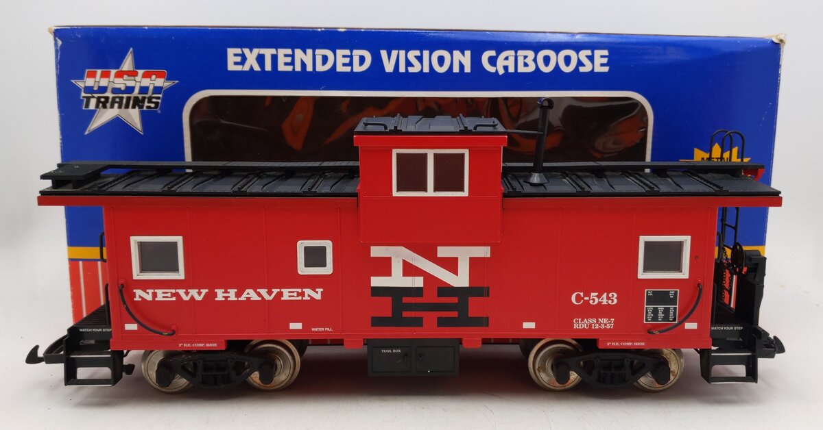 USA Trains R12107 G New Haven Extended Vision Caboose #C-543 (Metal Wheels) EX/Box