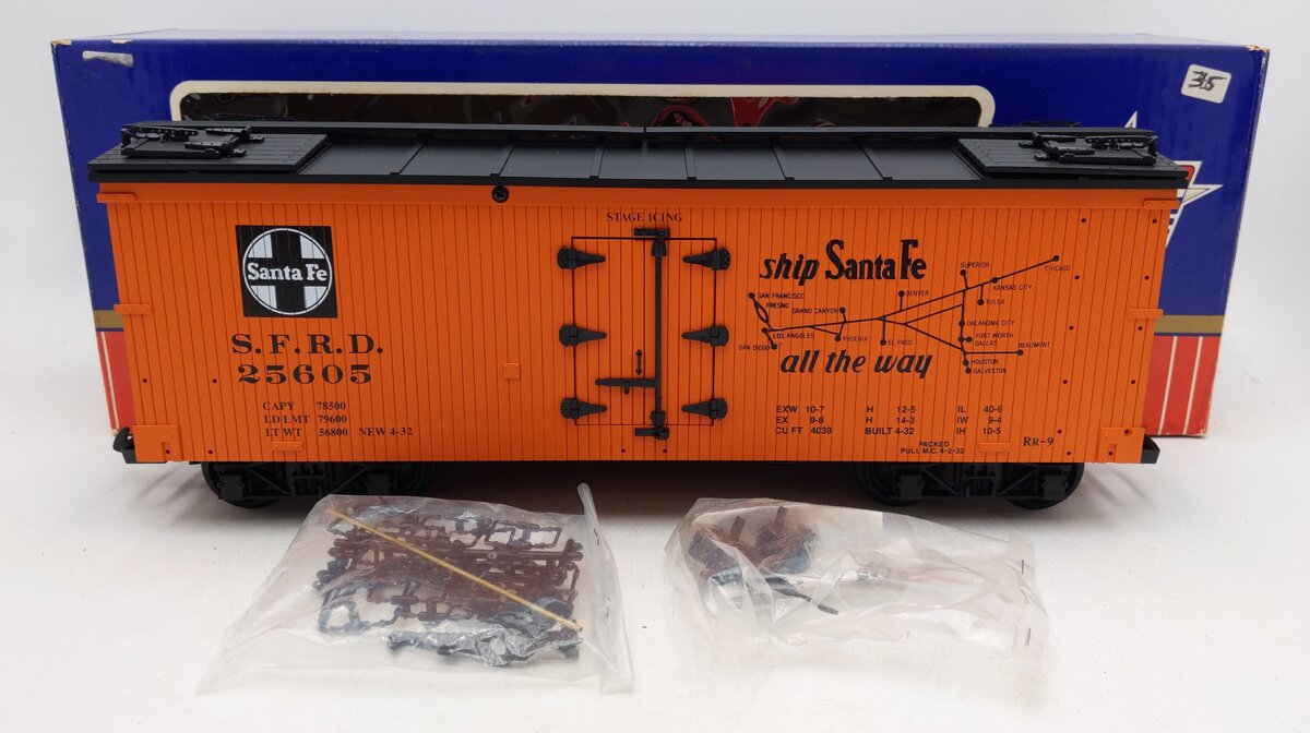 USA Trains 1612 G Scale Santa Fe "El Capitan" Reefer Car #25605 EX/Box