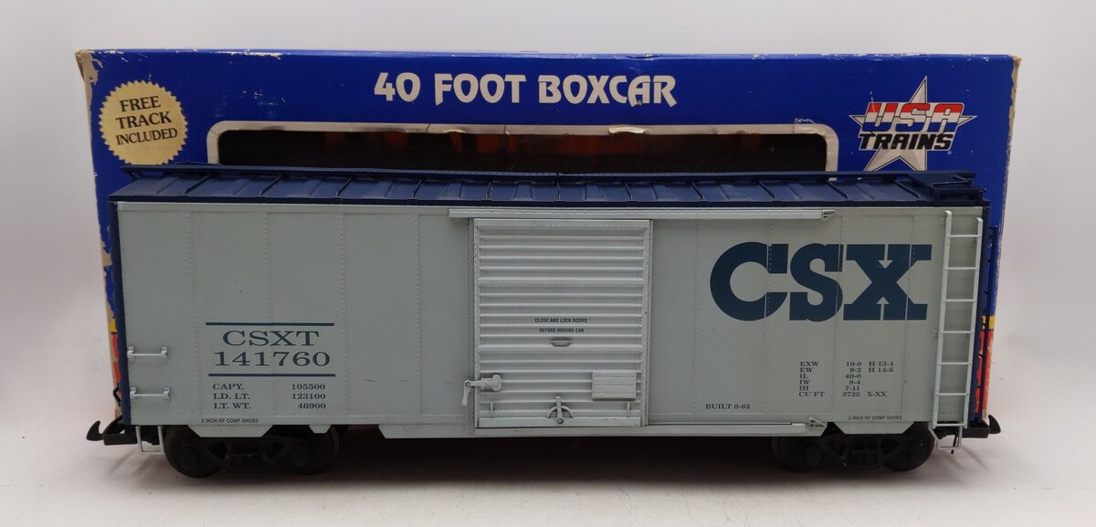 USA Trains R19208C G CSX 40' Boxcar #141760 w/ Metal Wheels VG/Box