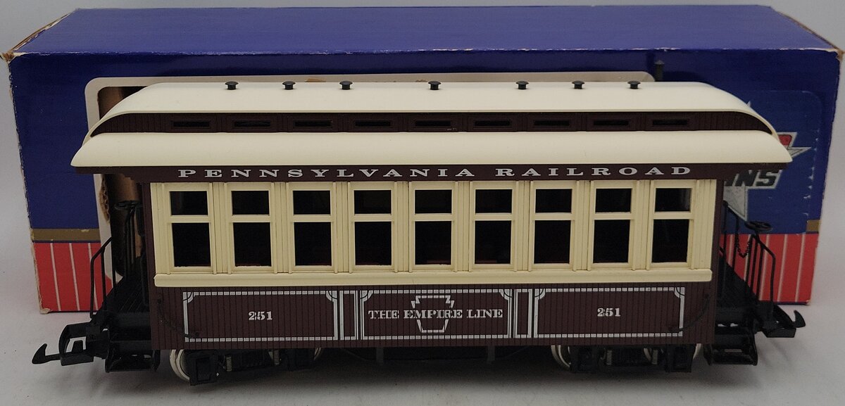 USA Trains 30402 G Pennsylvania Overton Passenger Car #251 (Metal Wheels) VG/Box