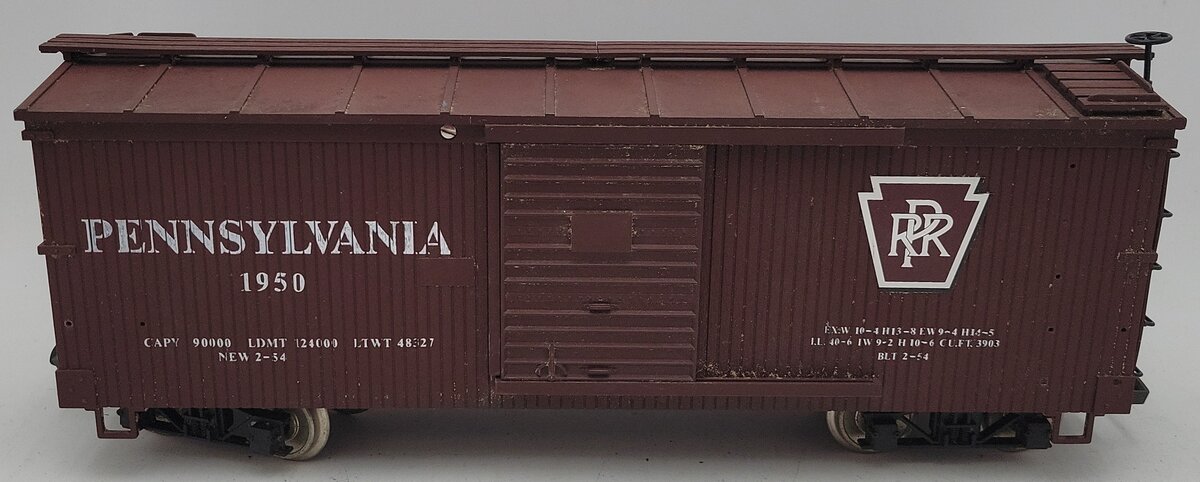 USA Trains R1950 G Scale Pennsylvania PRR Boxcar Sliding Doors #1950 VG