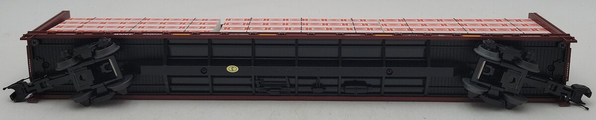 MTH 20-95350 O BNSF Premier Center Beam Flat Car w/Lumber Load #559561 NIB