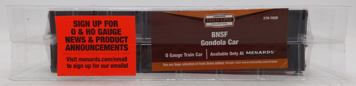 Menards 279-7026 O Gauge BNSF Gondola Car #7773 MT/Box