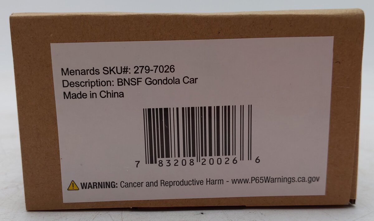 Menards 279-7026 O Gauge BNSF Gondola Car #7773 MT/Box