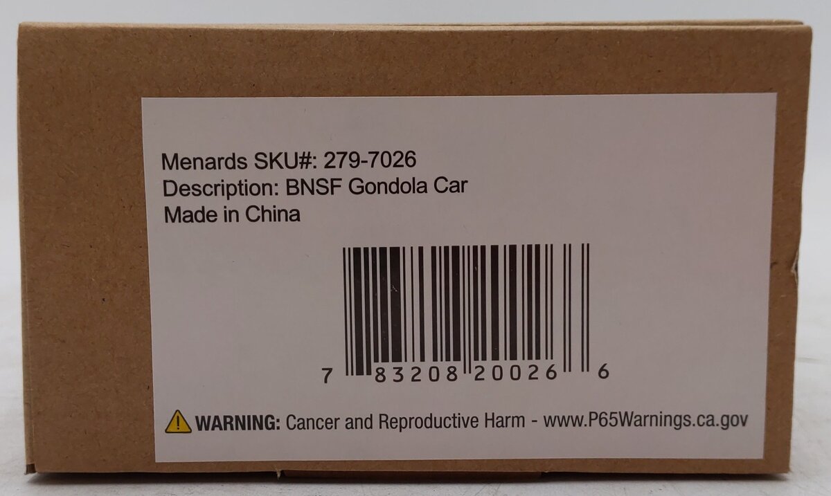 Menards 279-7026 O Gauge BNSF Gondola Car #7773 MT/Box