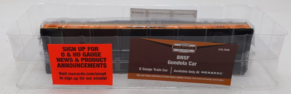Menards 279-7026 O Gauge BNSF Gondola Car #7771 MT/Box