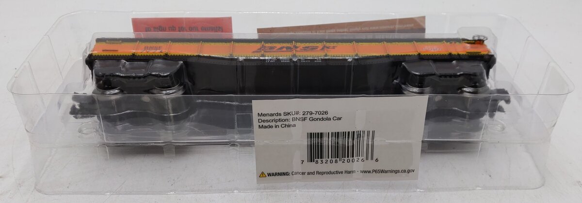 Menards 279-7026 O Gauge BNSF Gondola Car #7771 MT/Box