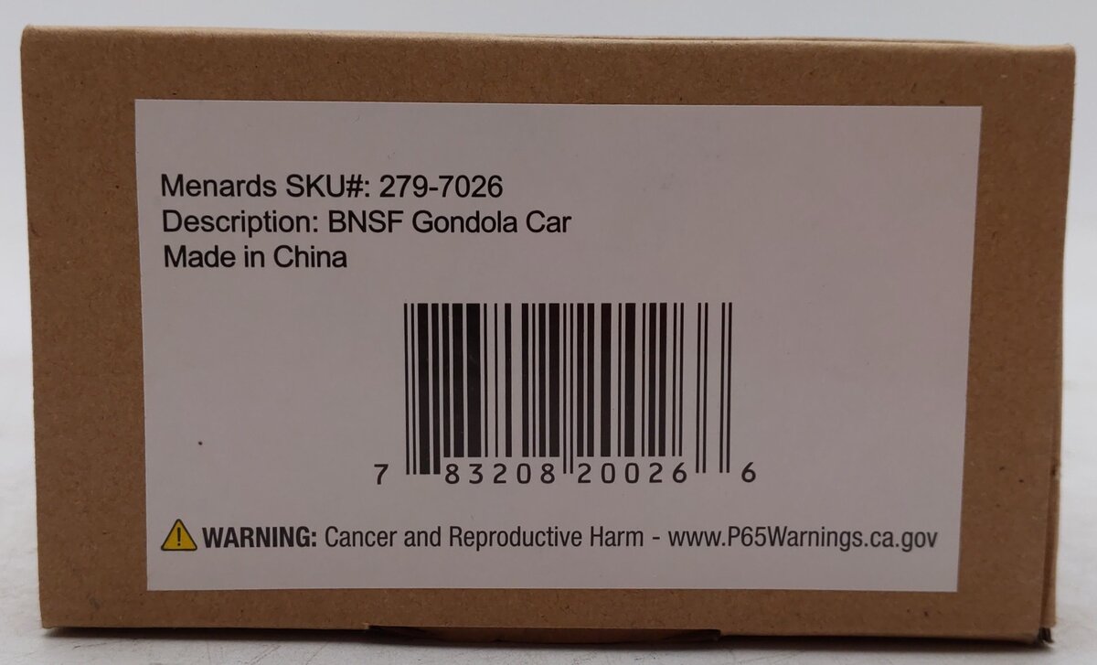 Menards 279-7026 O Gauge BNSF Gondola Car #7554 MT/Box