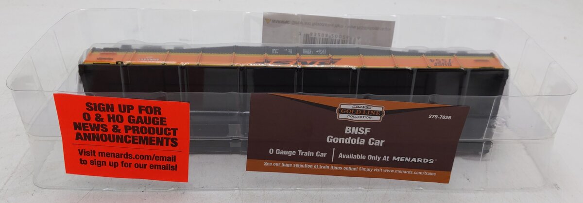 Menards 279-7026 O Gauge BNSF Gondola Car #7554 MT/Box