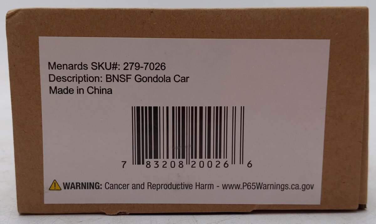 Menards 279-7026 O Gauge BNSF Gondola Car #7594 LN/Box