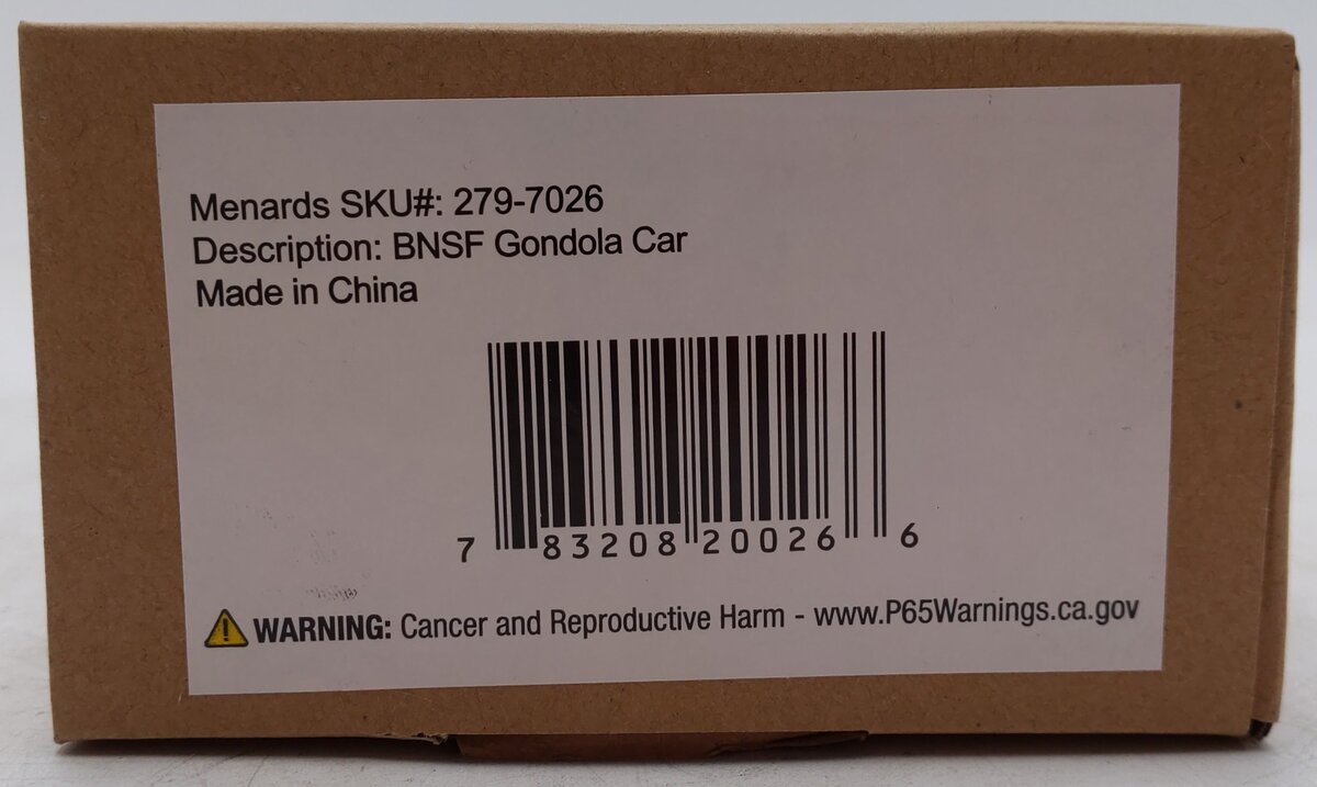 Menards 279-7026 O Gauge BNSF Gondola Car #7936 EX/Box