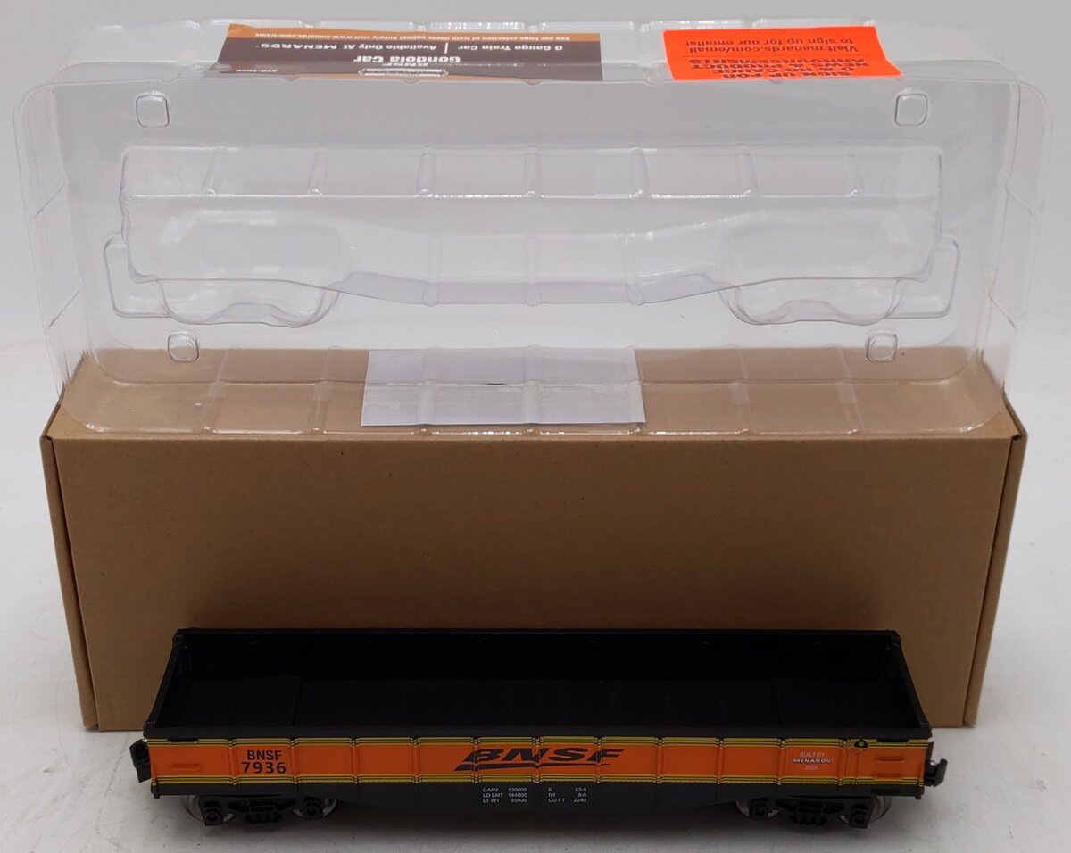 Menards 279-7026 O Gauge BNSF Gondola Car #7936 EX/Box