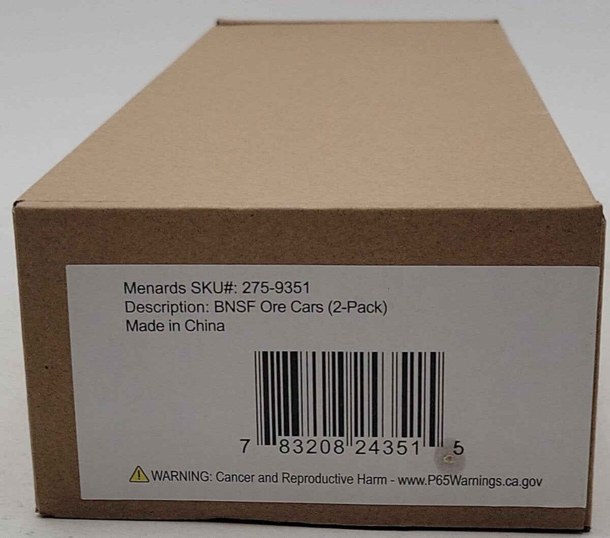 Menards 275-9351 O Gauge BNSF Ore Cars (2 Pack) #4572 and 44571 MT/Box