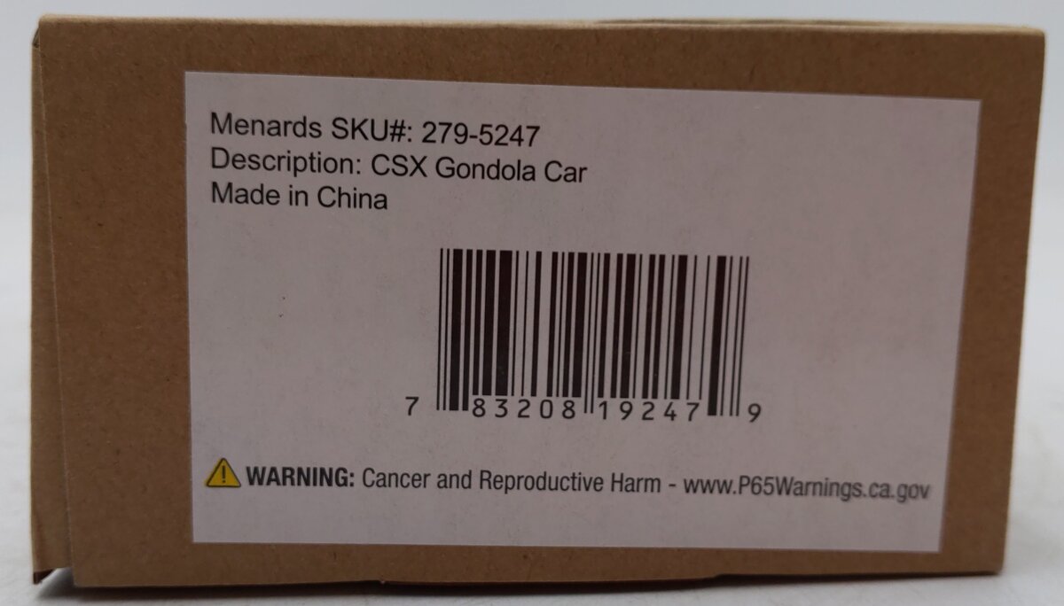 Menards 279-5247 O Gauge CSX Gondola Car #8884 LN/Box