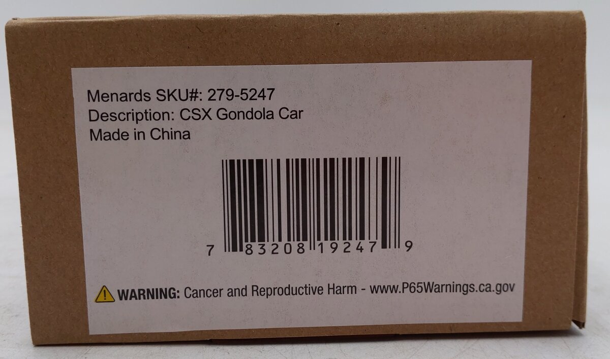 Menards 279-5247 O Gauge CSX Gondola Car #8884 LN/Box