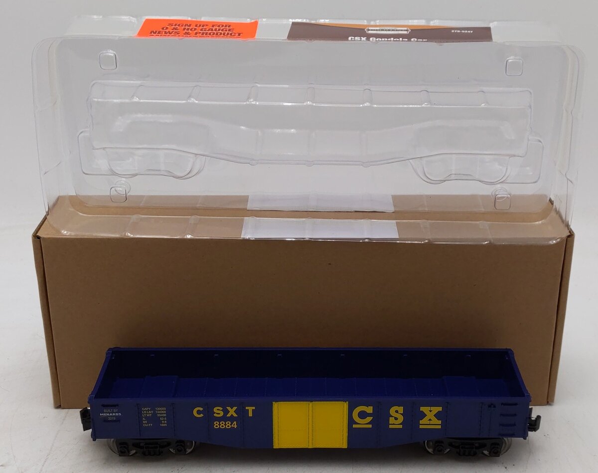 Menards 279-5247 O Gauge CSX Gondola Car #8884 LN/Box