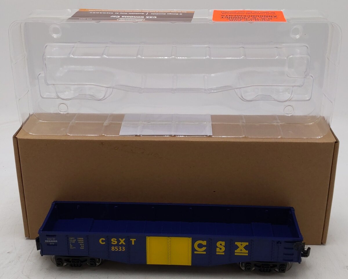 Menards 279-5247 O Gauge CSX Gondola Car #8533 LN/Box