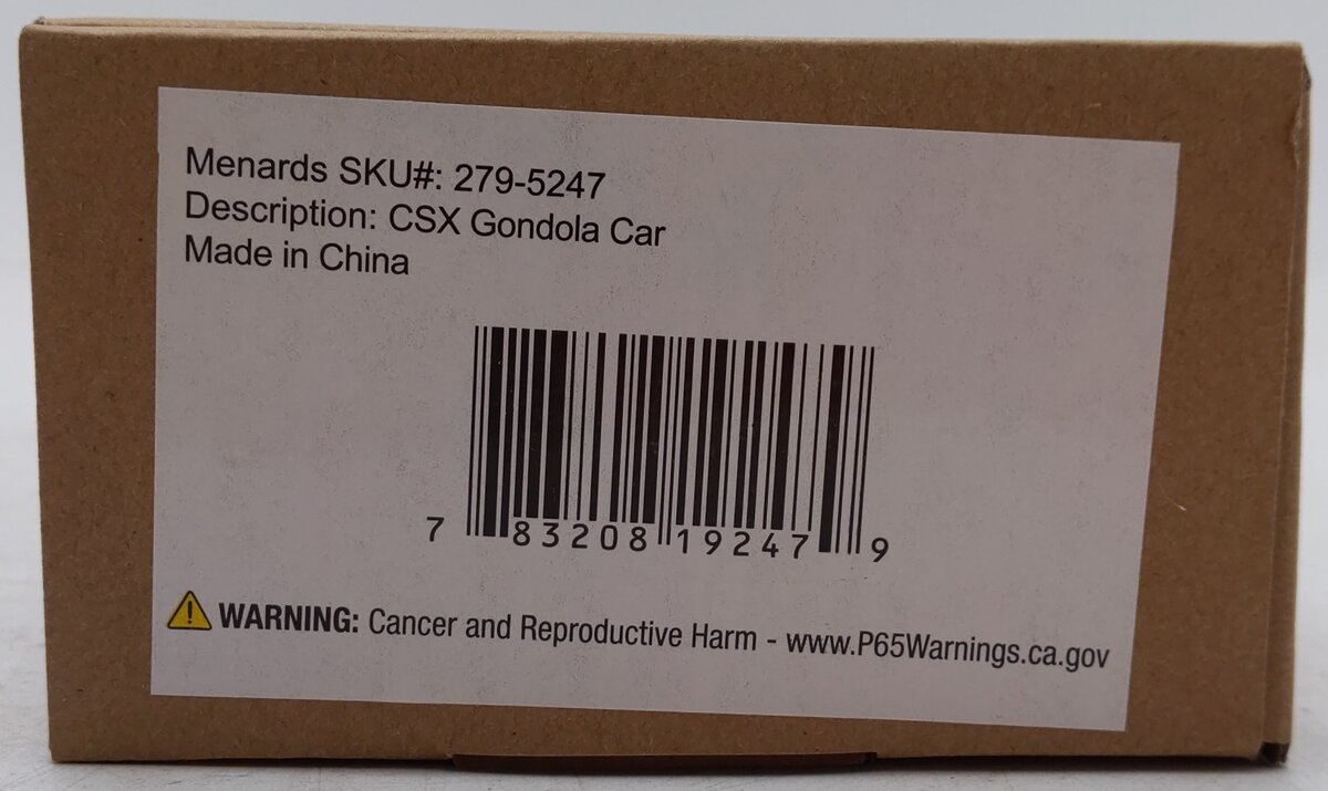 Menards 279-5247 O Gauge CSX Gondola Car #8533 LN/Box