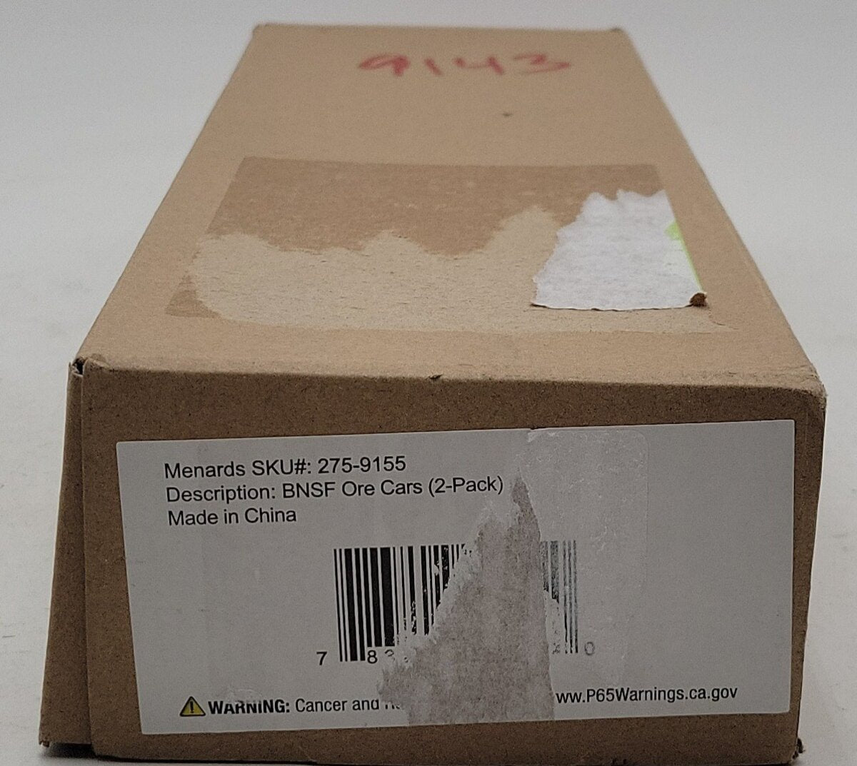 Menards 275-9155 O Gauge BNSF Ore Cars (2 Pack) #2574 and #2573 MT/Box