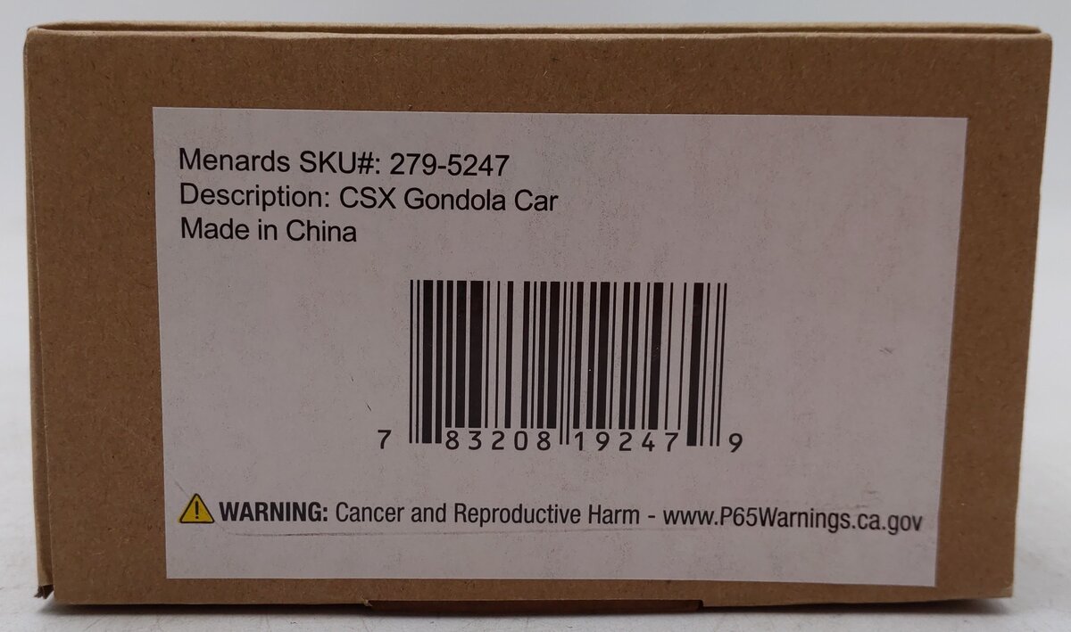 Menards 279-5247 O Gauge CSX Gondola Car #8706 LN/Box