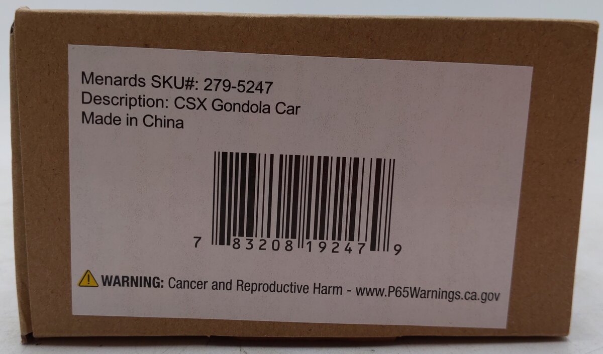 Menards 279-5247 O Gauge CSX Gondola Car #8905 LN/Box