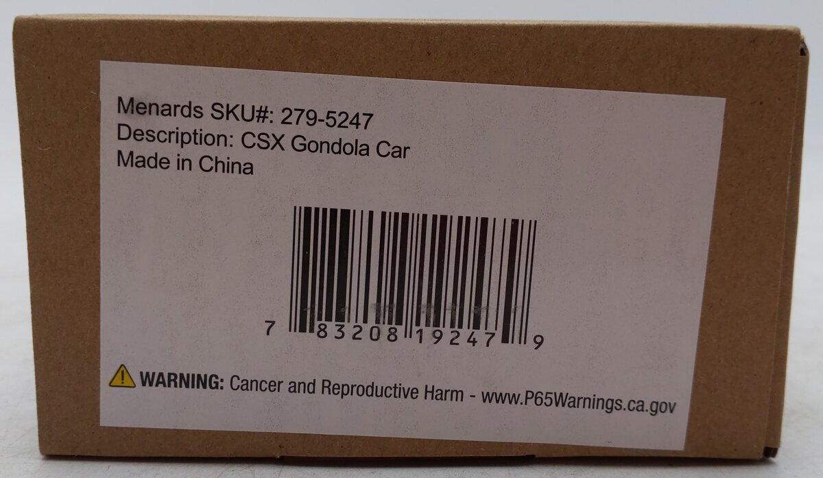 Menards 279-5247 O Gauge CSX Gondola Car #8905 LN/Box