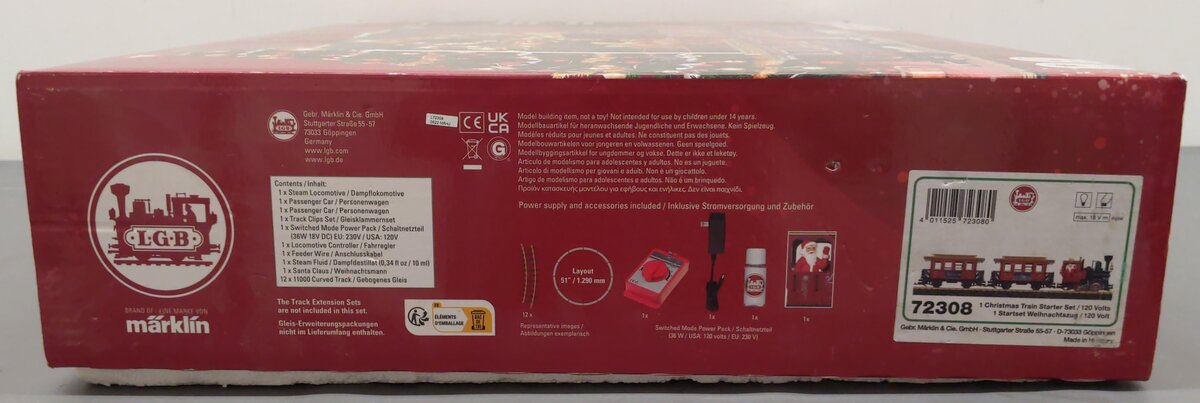 LGB 72308 Christmas Train G Scale Steam Freight Starter Set EX/Box