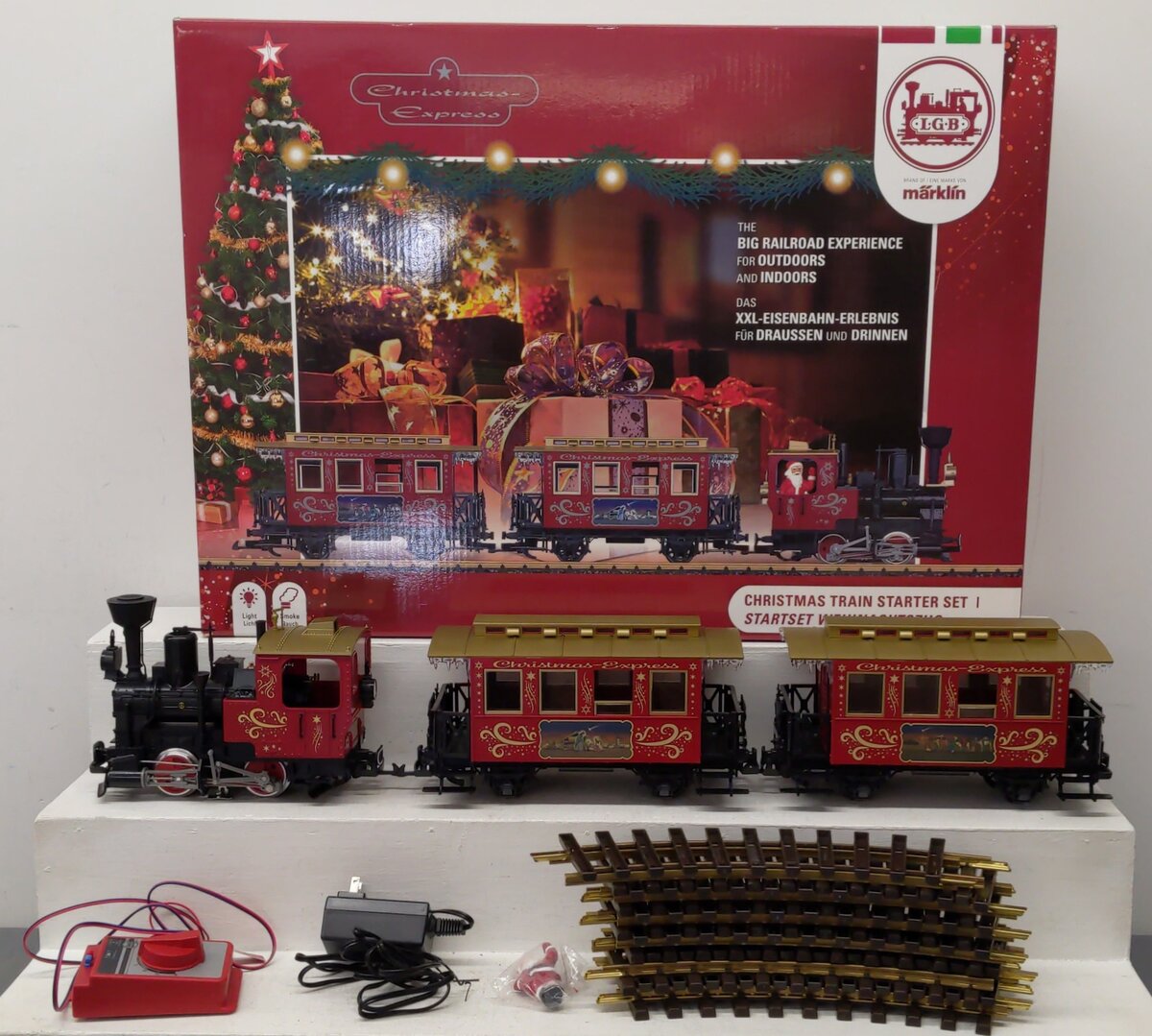 LGB 72308 Christmas Train G Scale Steam Freight Starter Set EX/Box