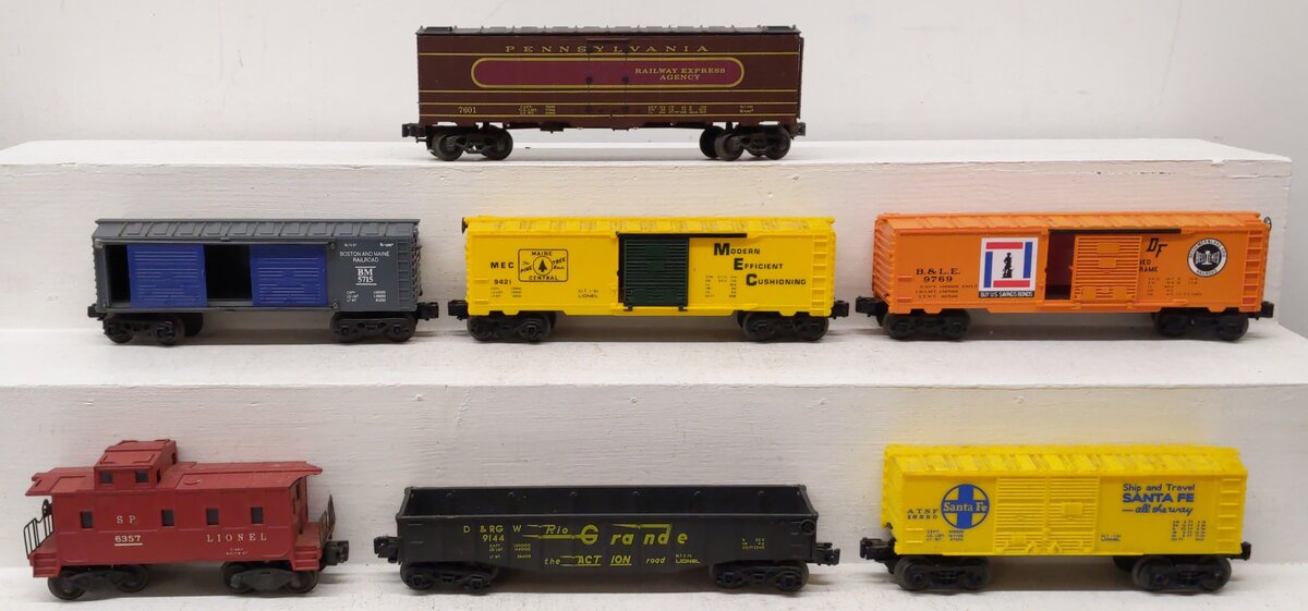 Lionel/K-Line O Gauge Freight Cars #7601,9421,16250,5715,9769,6357,9144 [7] VG