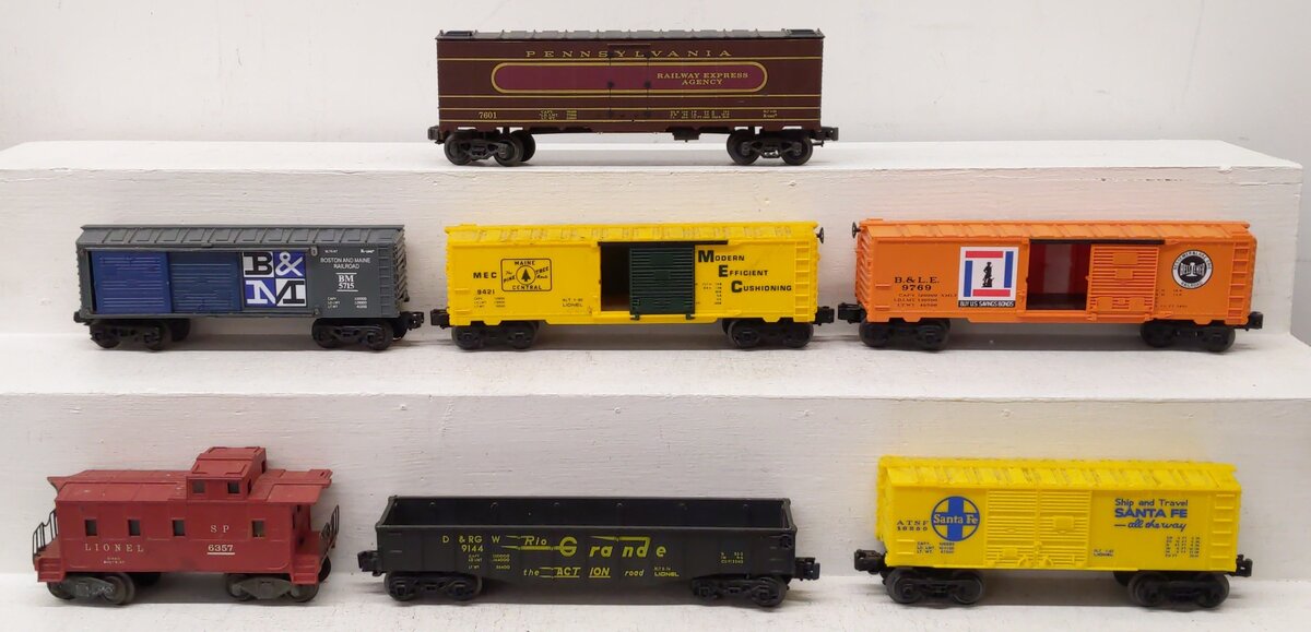 Lionel/K-Line O Gauge Freight Cars #7601,9421,16250,5715,9769,6357,9144 [7] VG
