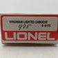 Lionel 6-9175 O Gauge Virginian Illuminated Caboose EX/Box
