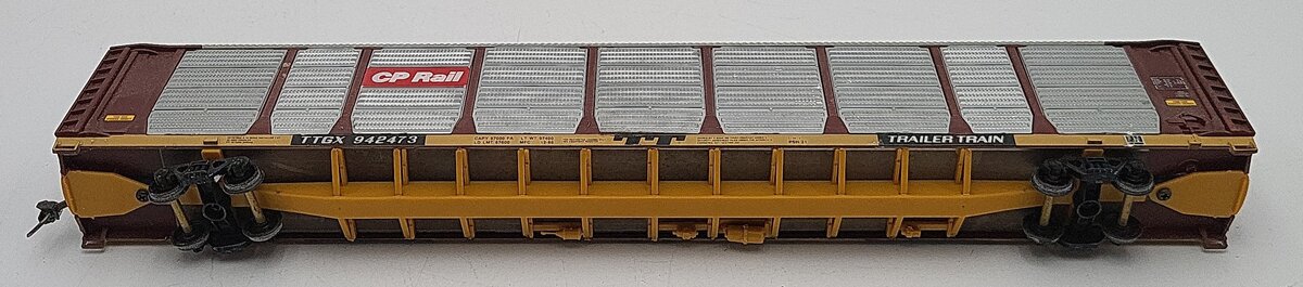 Walthers 932-4811 HO Milwaukee Road TTGX 89' Auto Carrier #942473 Assembled VG/Box