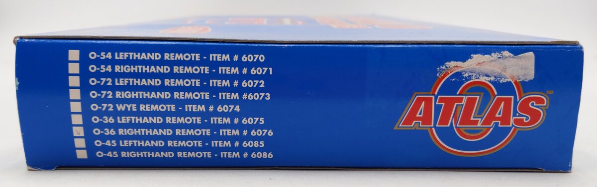 Atlas 6076 O Gauge Nickel Silver O-36 Right Hand Remote Switch Turnout EX/Box