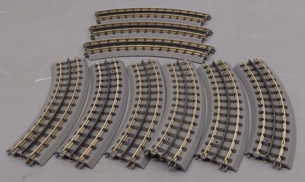 MTH 40-1002 Curved 0-31 Realtrax Full Curve Hollow Rails [9] EX