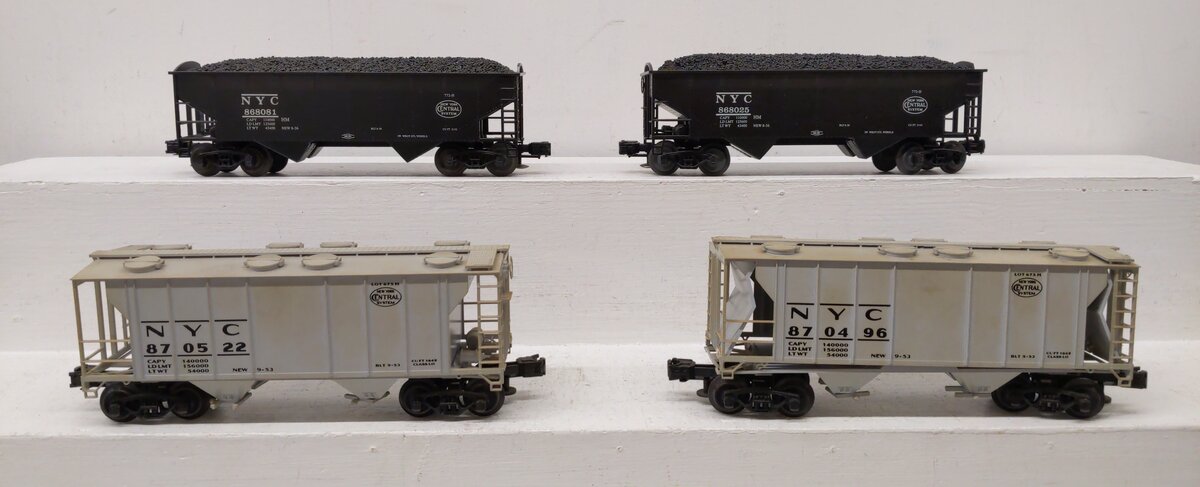 Weaver O Gauge Assorted Freight Cars: #870496, #868025, #868081, #870522 [4] VG