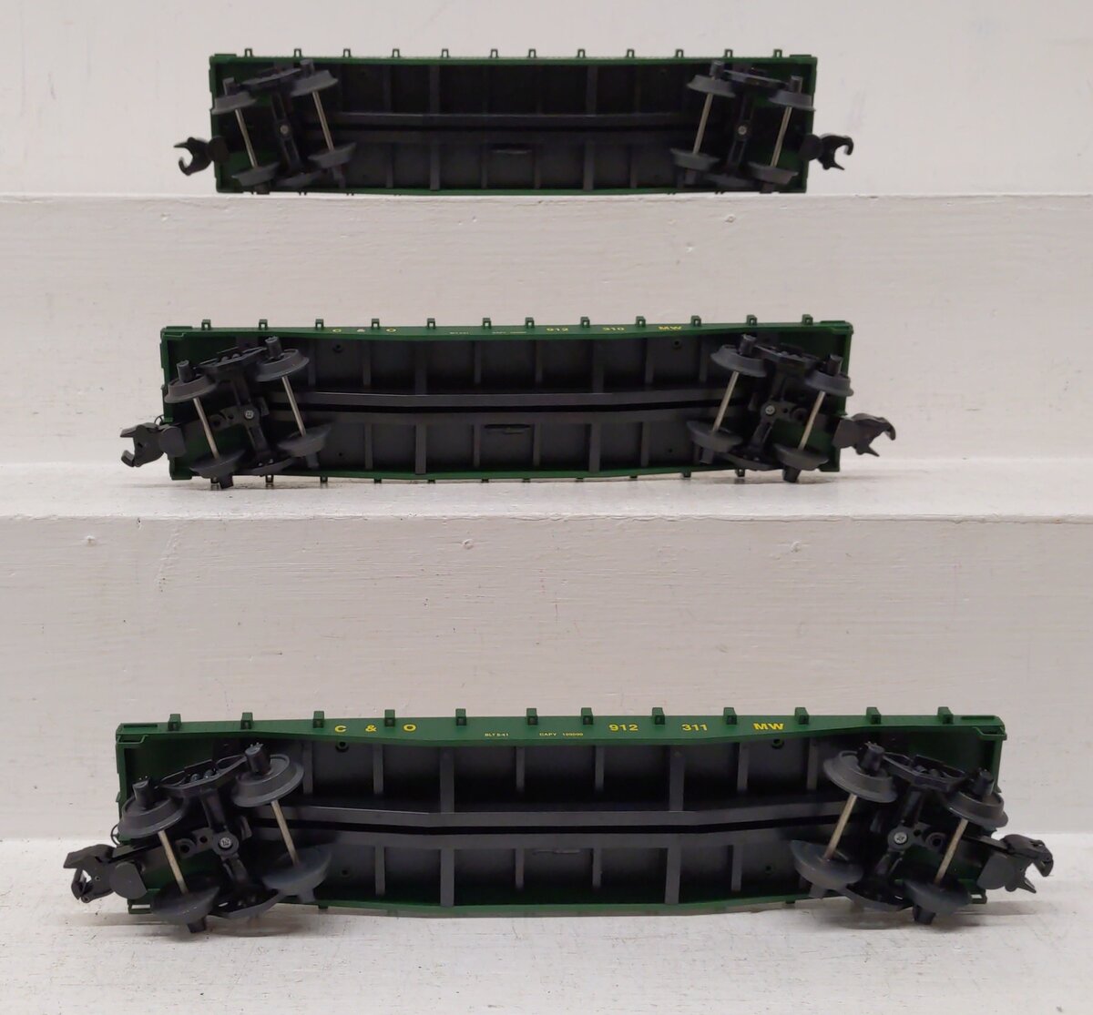 Weaver O Gauge C&O Flatcars: #912310, #912311, #912313 [3] LN/Box