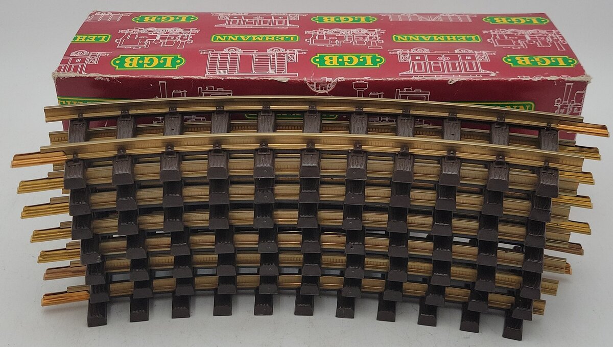LGB 1100 G Scale Brass R 600 Curved Track Sections (7) LN/Box