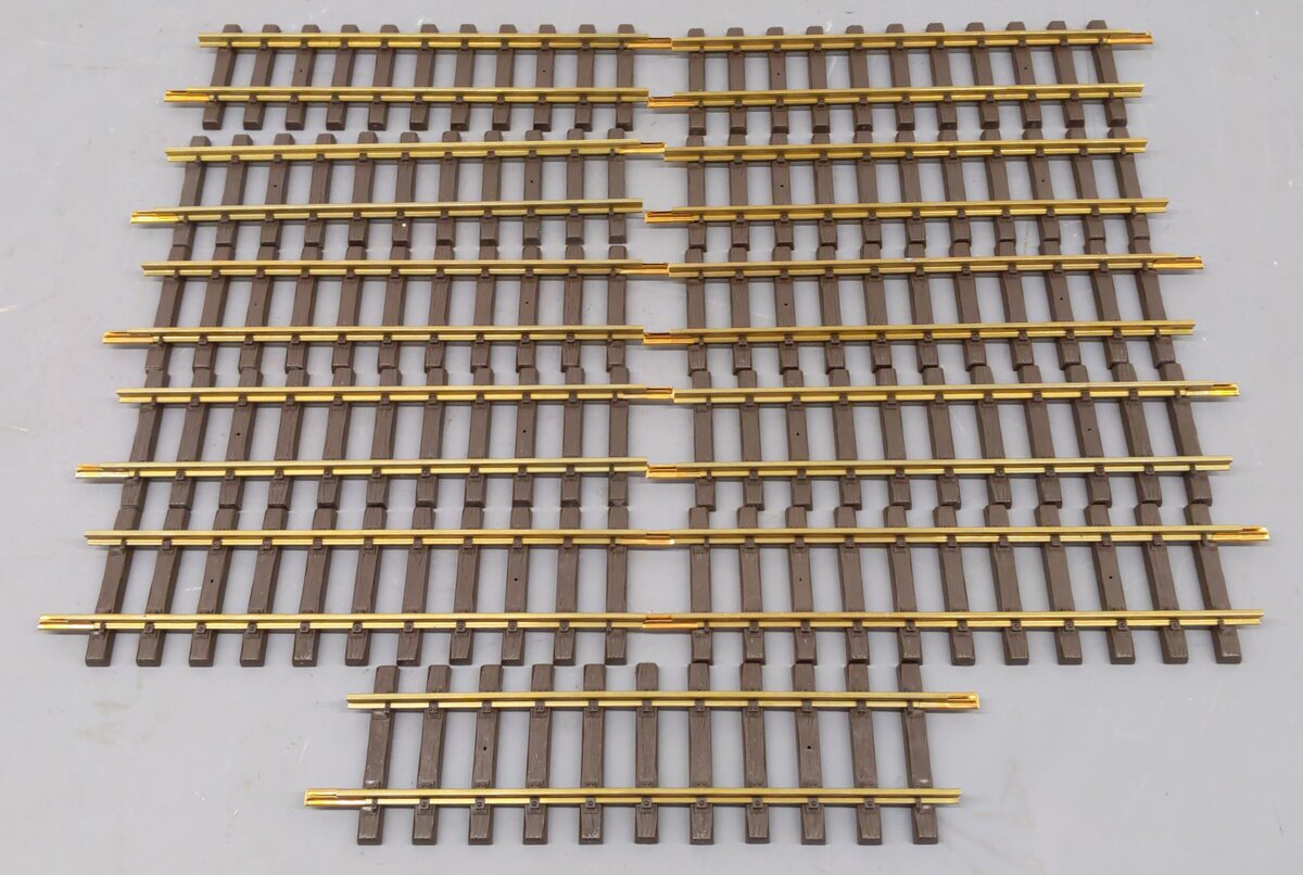 LGB 10000 G Scale 12 Inch Brass Rail Straight Track Sections [11] LN/Box