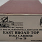 Peach Creek Shops 27/28 BRASS HOn3 East Broad Top Caboose EX/Box
