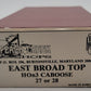 Peach Creek Shops 27/28 BRASS HOn3 East Broad Top Caboose EX/Box