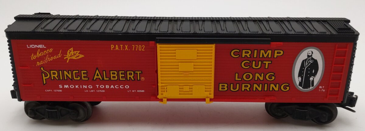 Lionel 6-7702 O Gauge Prince Albert Billboard Boxcar #7702 EX